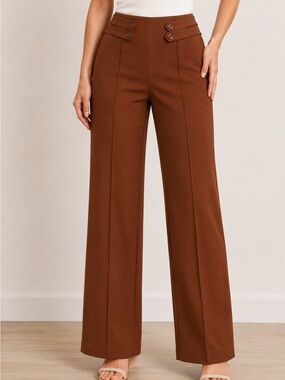 Cato Chestnut Brown Wide Leg High Rise Dress Pants Women’s Size 14/16W
